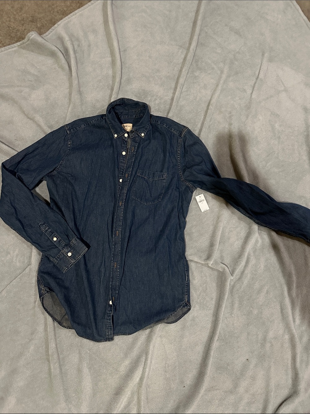 GAP Dark Indigo Button-Down Shirt with Pocket